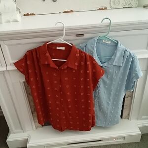 2 Tops W Dot Texture